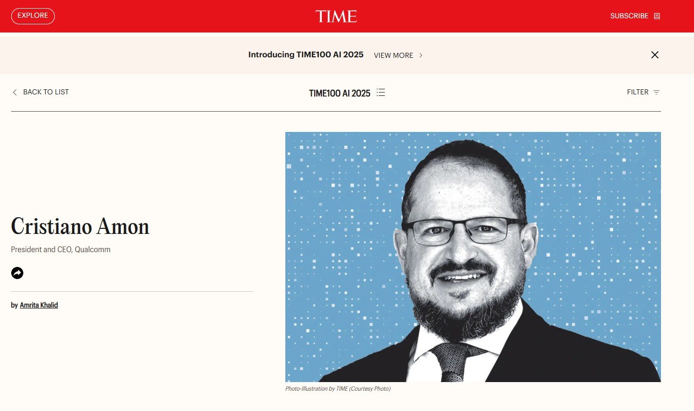 A revista Time incluiu o brasileiro Cristiano Amon