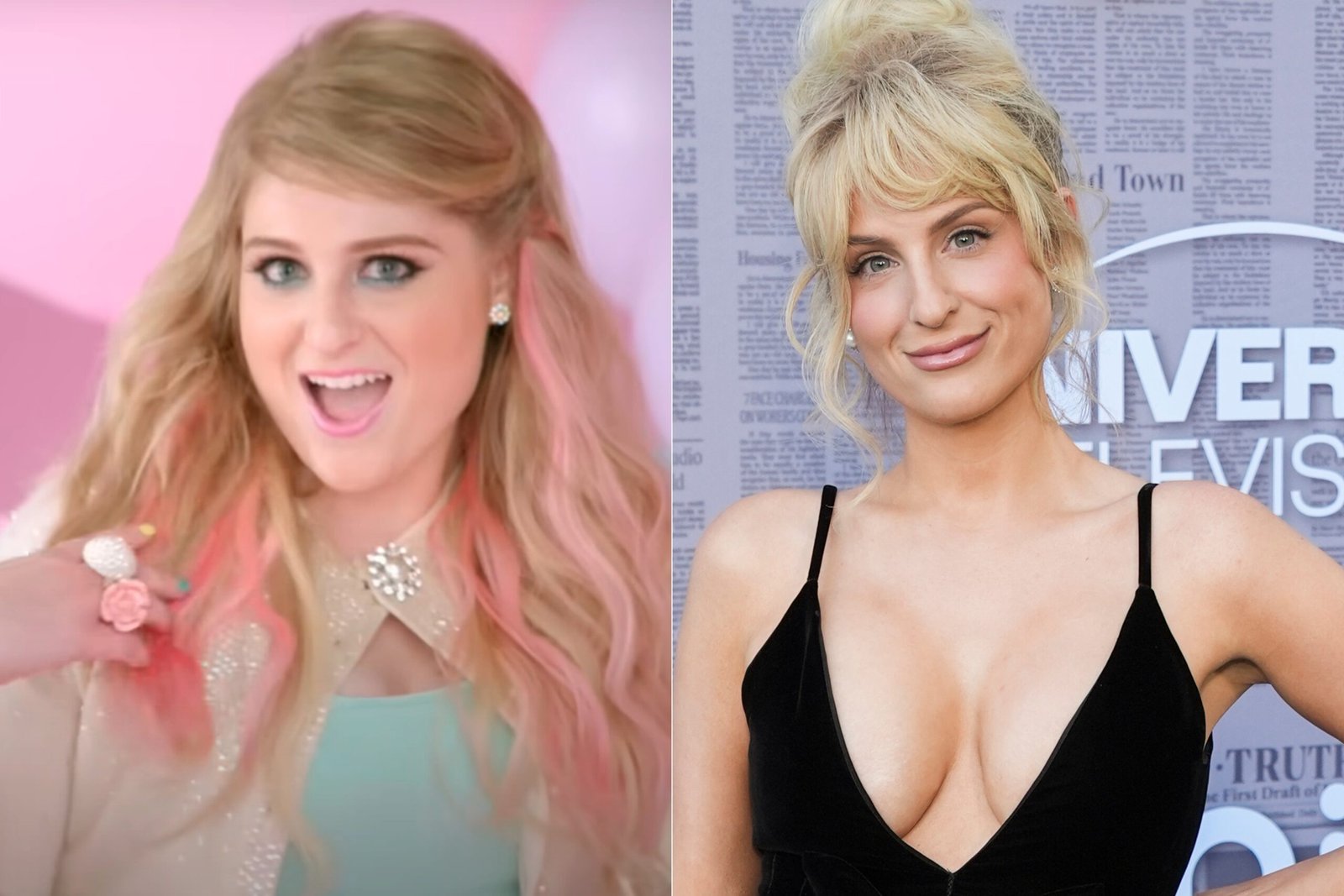 A cantora Meghan Trainor chamou atenção ao aparecer