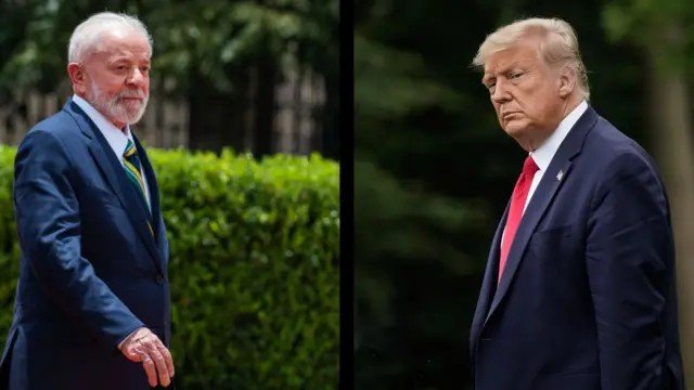 Os presidentes Luiz Inácio Lula da Silva e Donald Trump