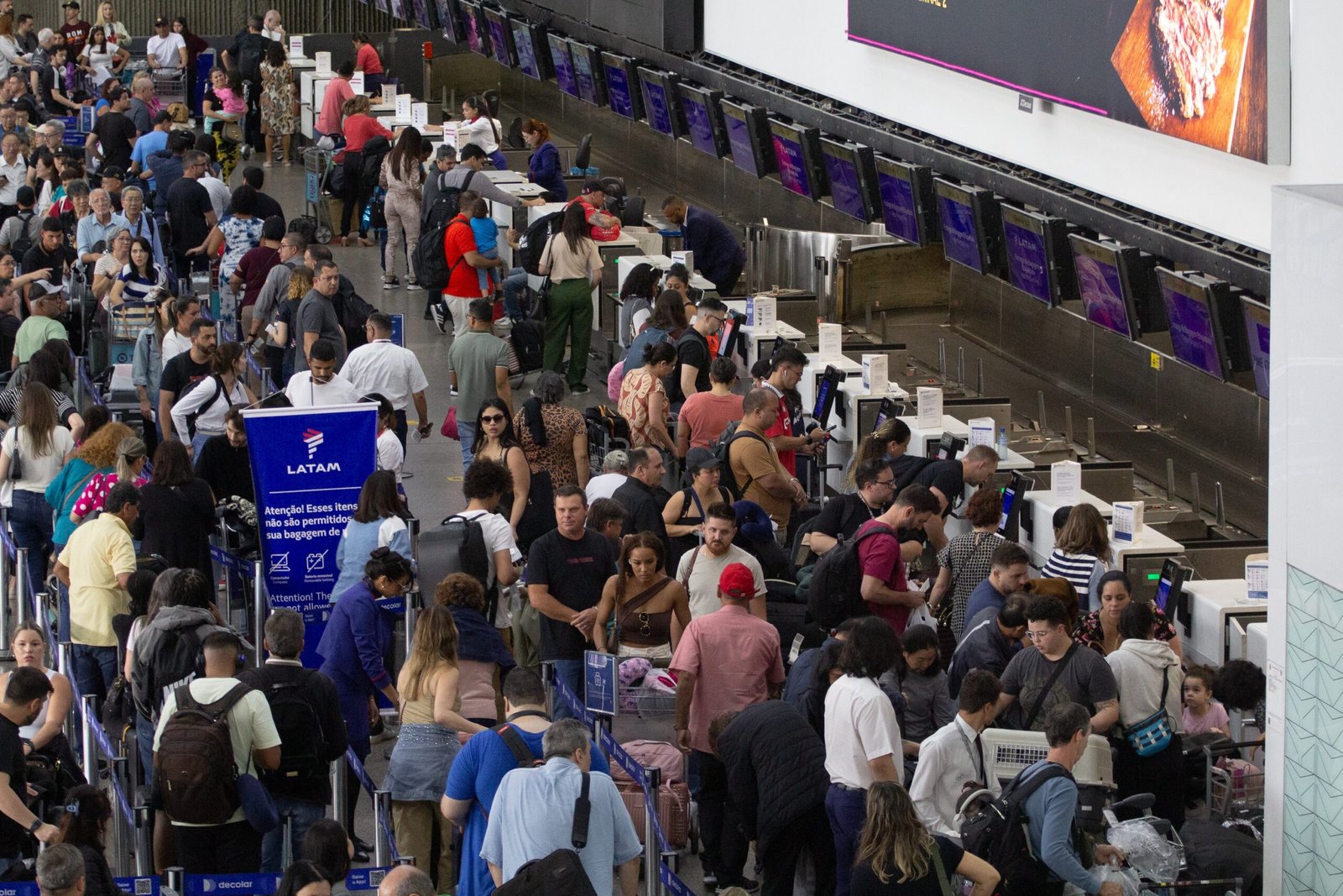 O Aeroporto Internacional de São Paulo, em Guarulhos