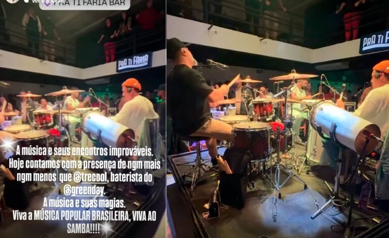 Tré Cool, baterista do Green Day, se apresentou