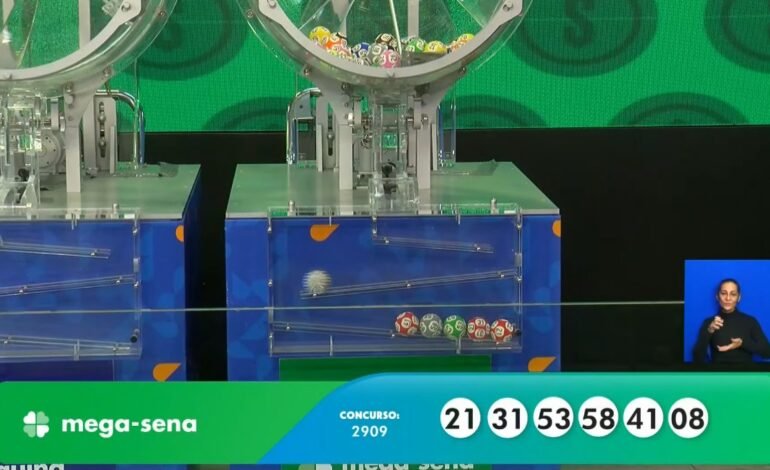 O sorteio do concurso 2.909 da Mega-Sena foi