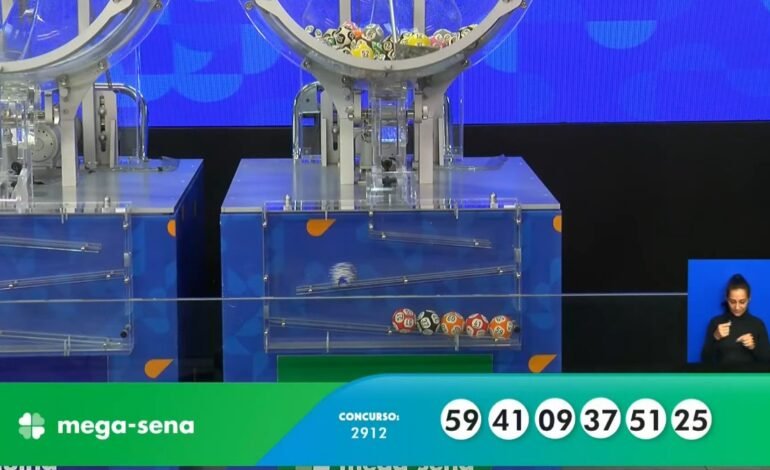 O sorteio do concurso 2.912 da Mega-Sena foi