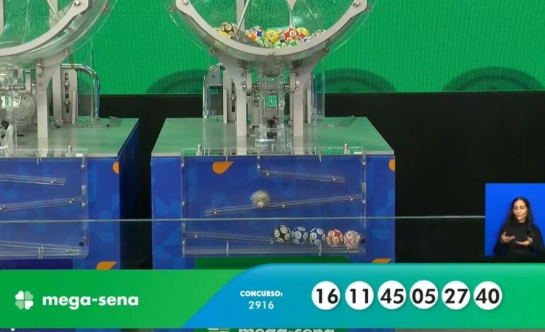 O sorteio do concurso 2.916 da Mega-Sena foi