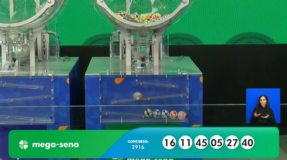 O sorteio do concurso 2.916 da Mega-Sena foi