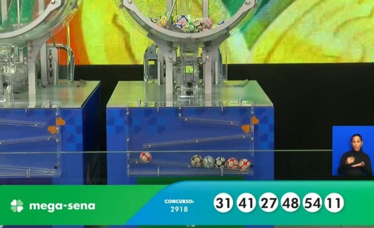 O sorteio do concurso 2.918 da Mega-Sena foi