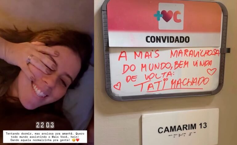 Tati Machado retornou ao trabalho nesta segunda-feira, 12