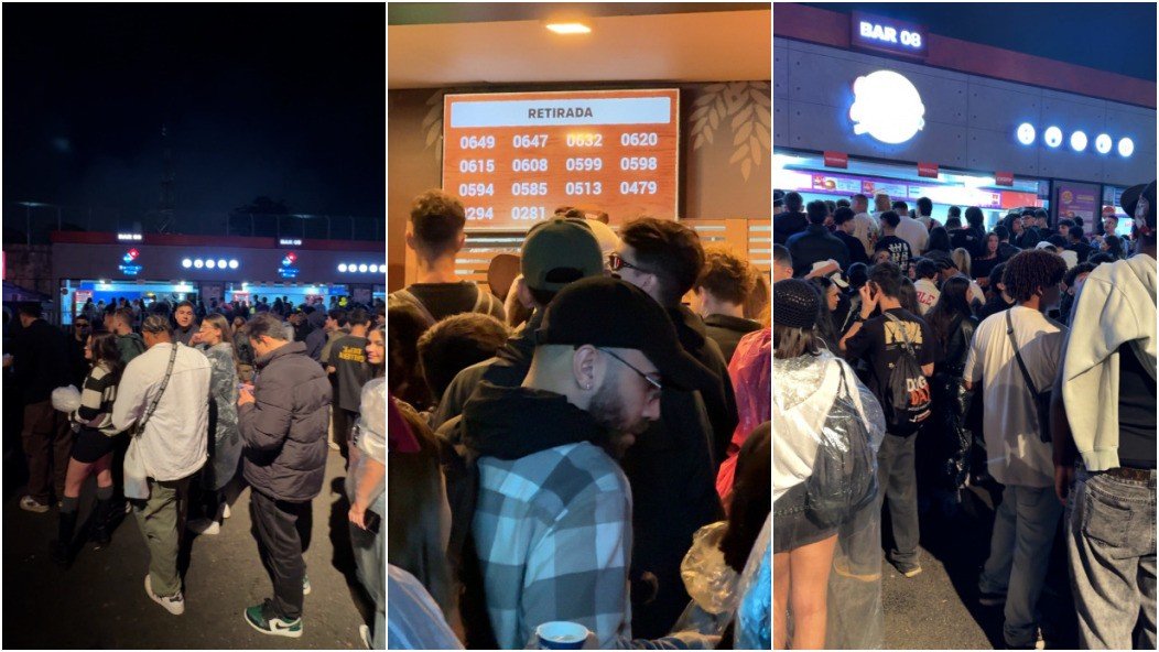 Filas para comprar comida no festival the town em interlagos