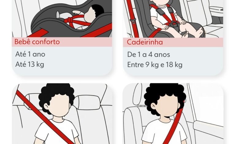 Cadeirinhas infantis: veja as regras para usar cada uma A
