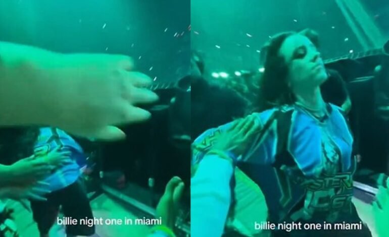 Billie Eilish caiu durante um show em Miami