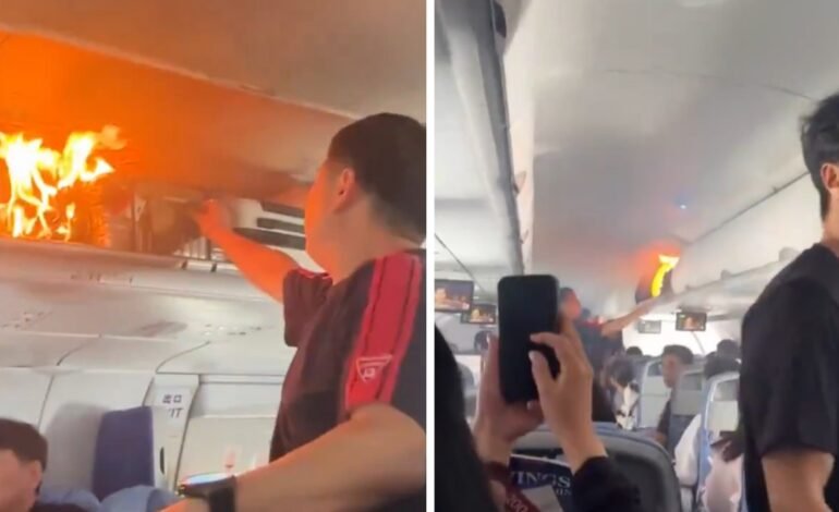 Um incêndio provocado por uma bateria de lítio