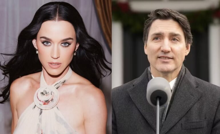 A cantora Katy Perry e o ex-primeiro-ministro canadense