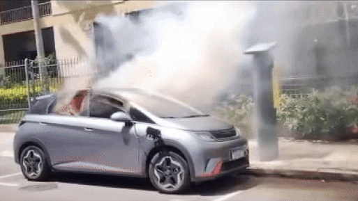 Um BYD Dolphin pegou fogo durante a recarga