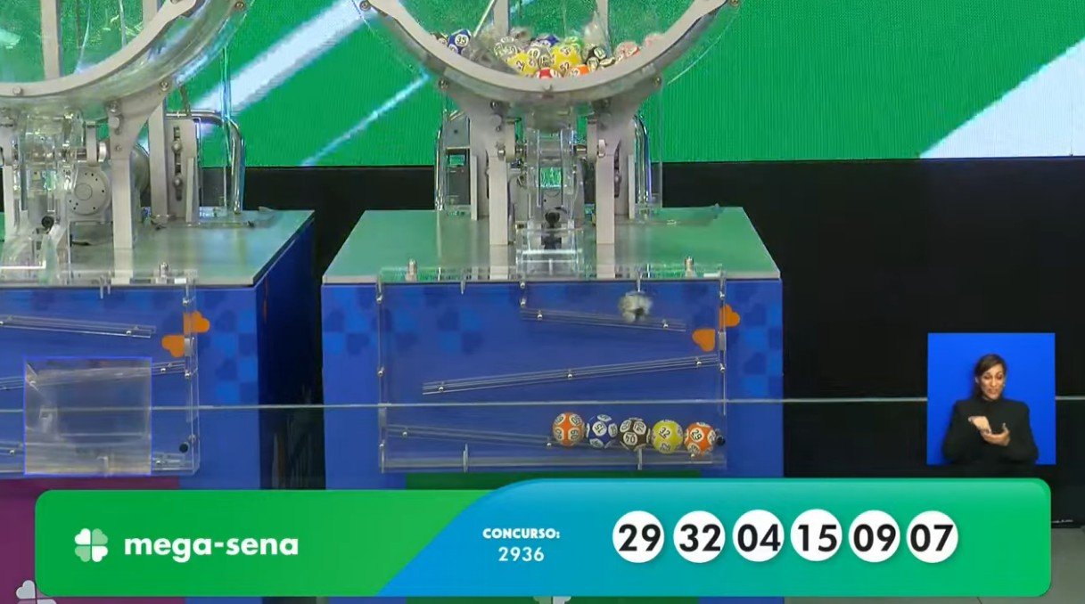 O sorteio do concurso 2.936 da Mega-Sena foi