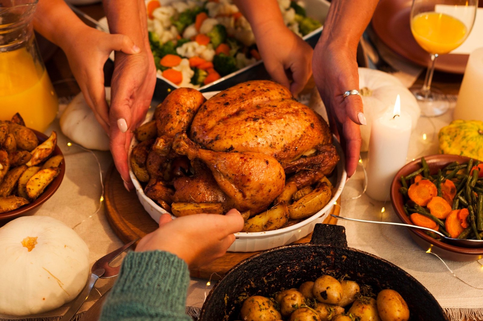 O peru servido na ceia de Natal é geralmente a