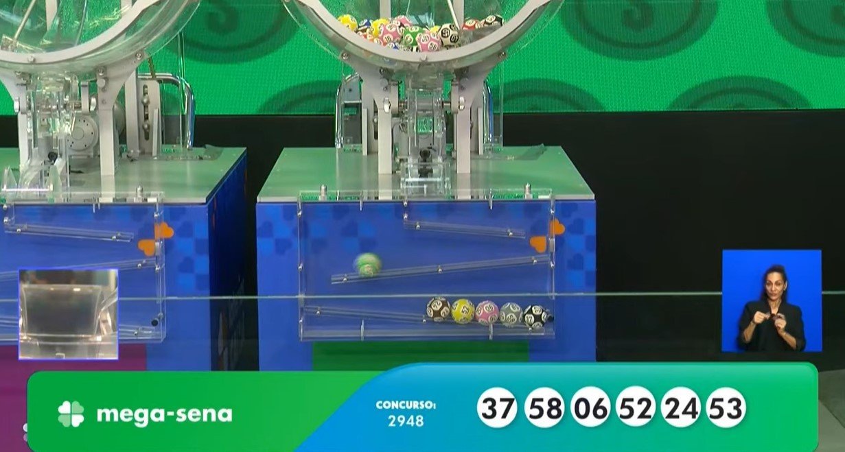 O sorteio do concurso 2.948 da Mega-Sena foi