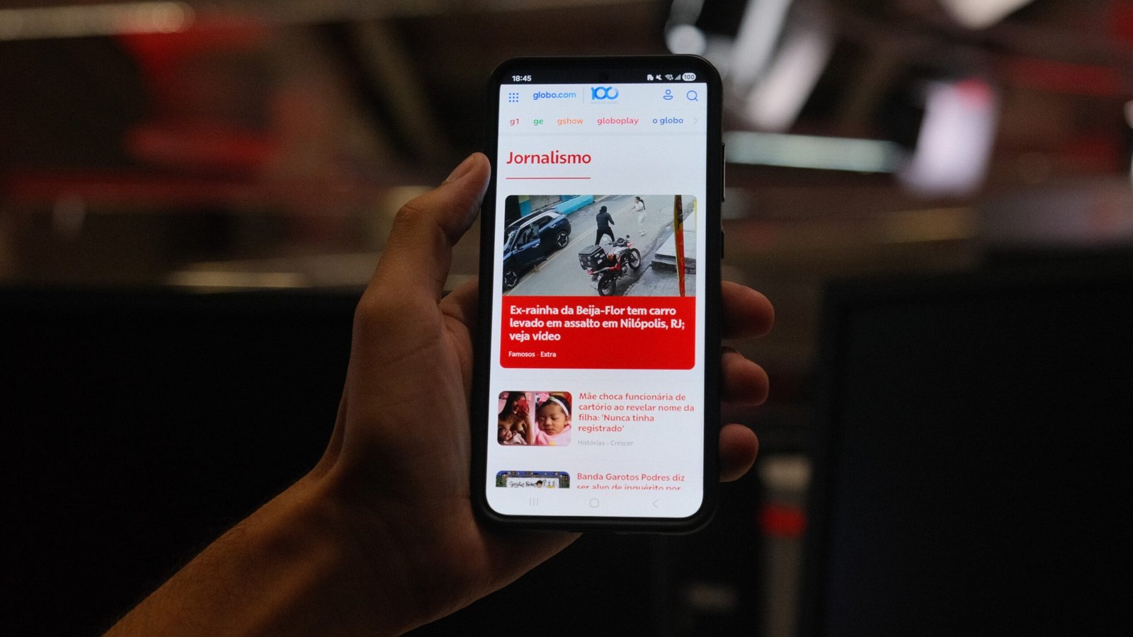 Os sites do Grupo Globo foram o serviço de notícias