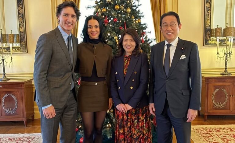 A cantora Katy Perry e o ex-primeiro-ministro do