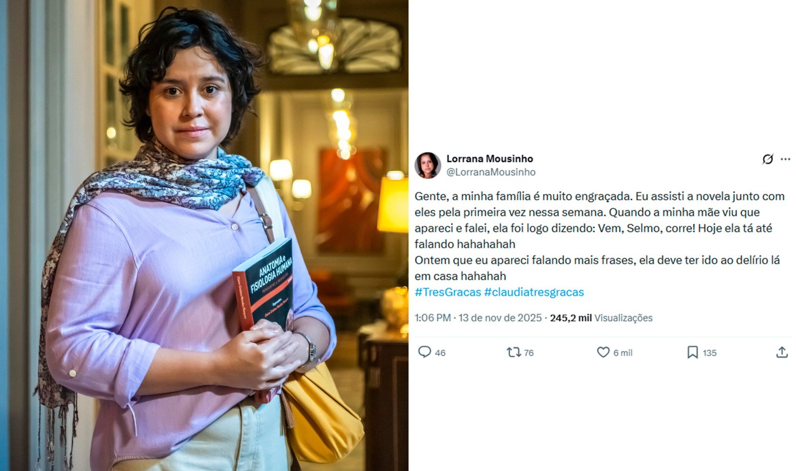 O elenco da novela “Três Graças” tem usado a rede