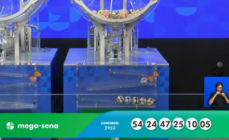 O sorteio do concurso 2.953 da Mega-Sena foi