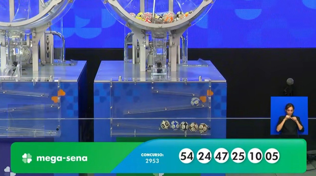 O sorteio do concurso 2.953 da Mega-Sena foi