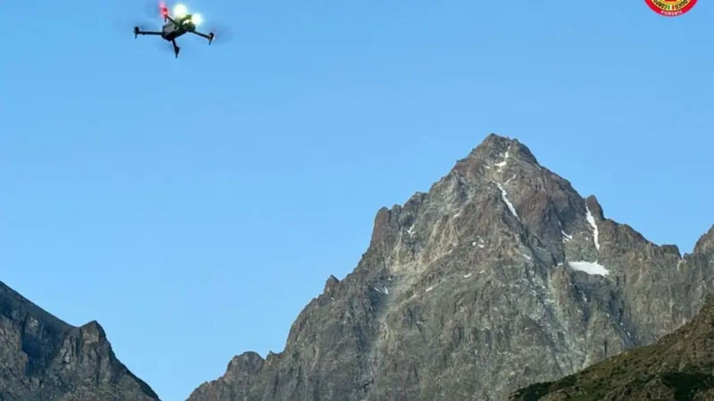Os serviços de resgate de montanha no Piemonte usaram drones