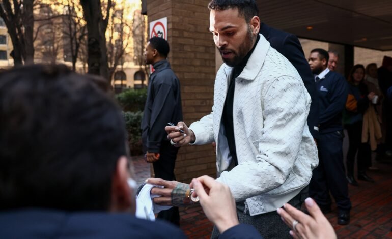 O cantor americano Chris Brown compareceu a um