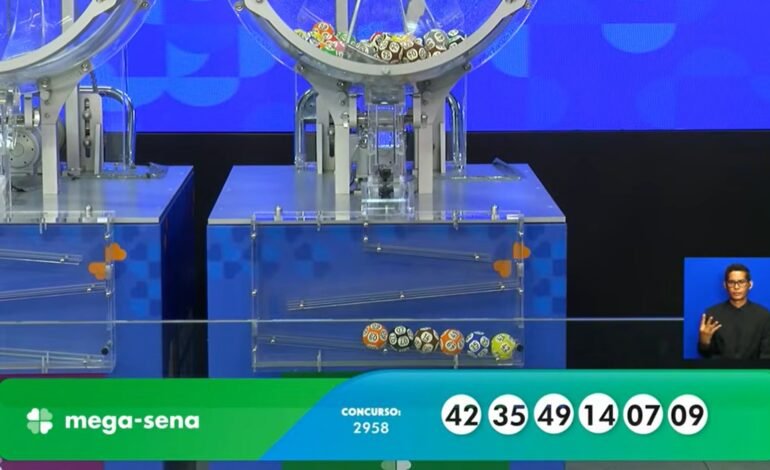 O sorteio do concurso 2.958 da Mega-Sena foi