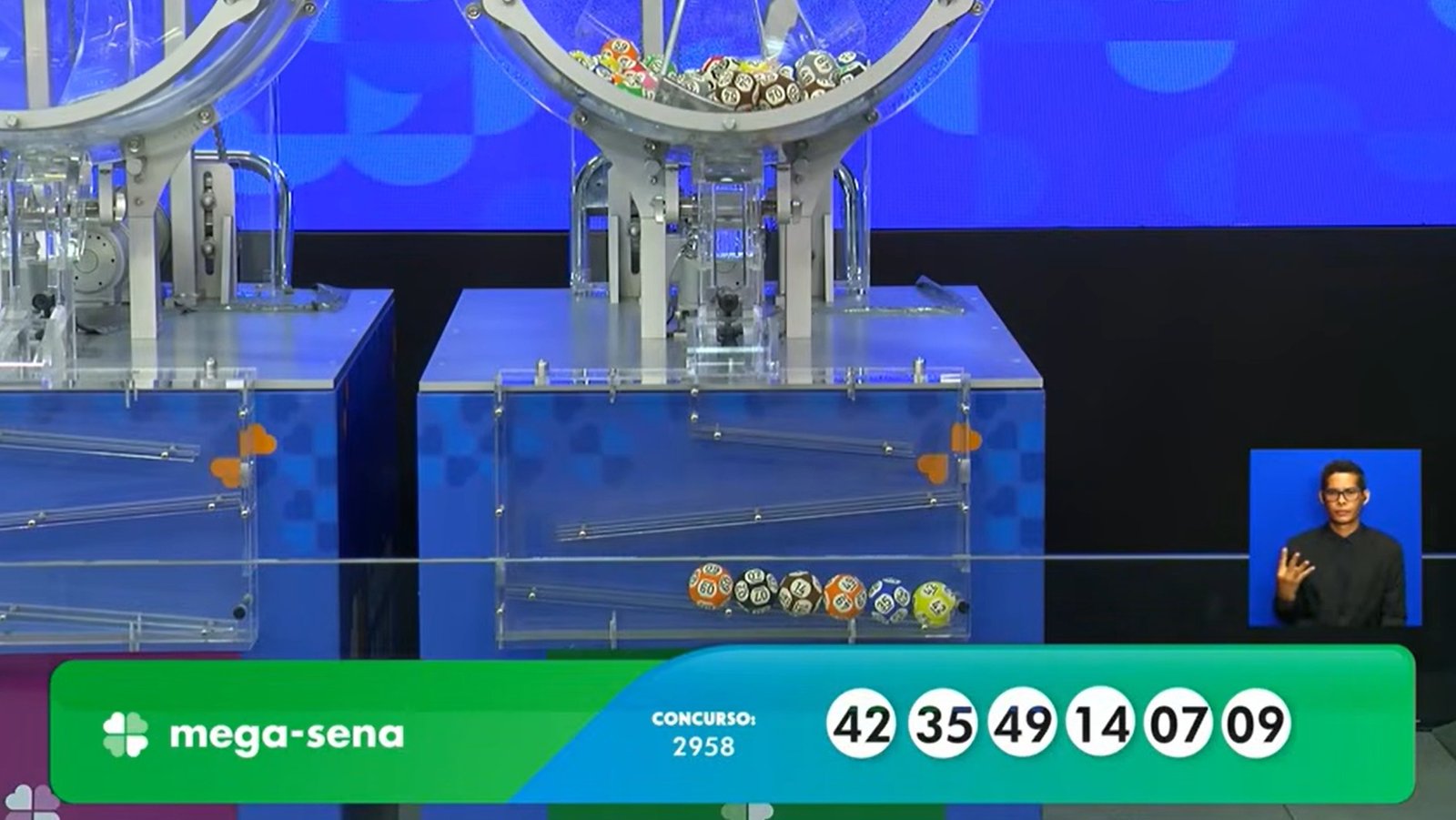O sorteio do concurso 2.958 da Mega-Sena foi