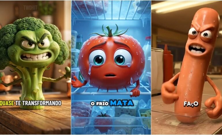 Vídeos de alimentos e objetos falantes criados com inteligên