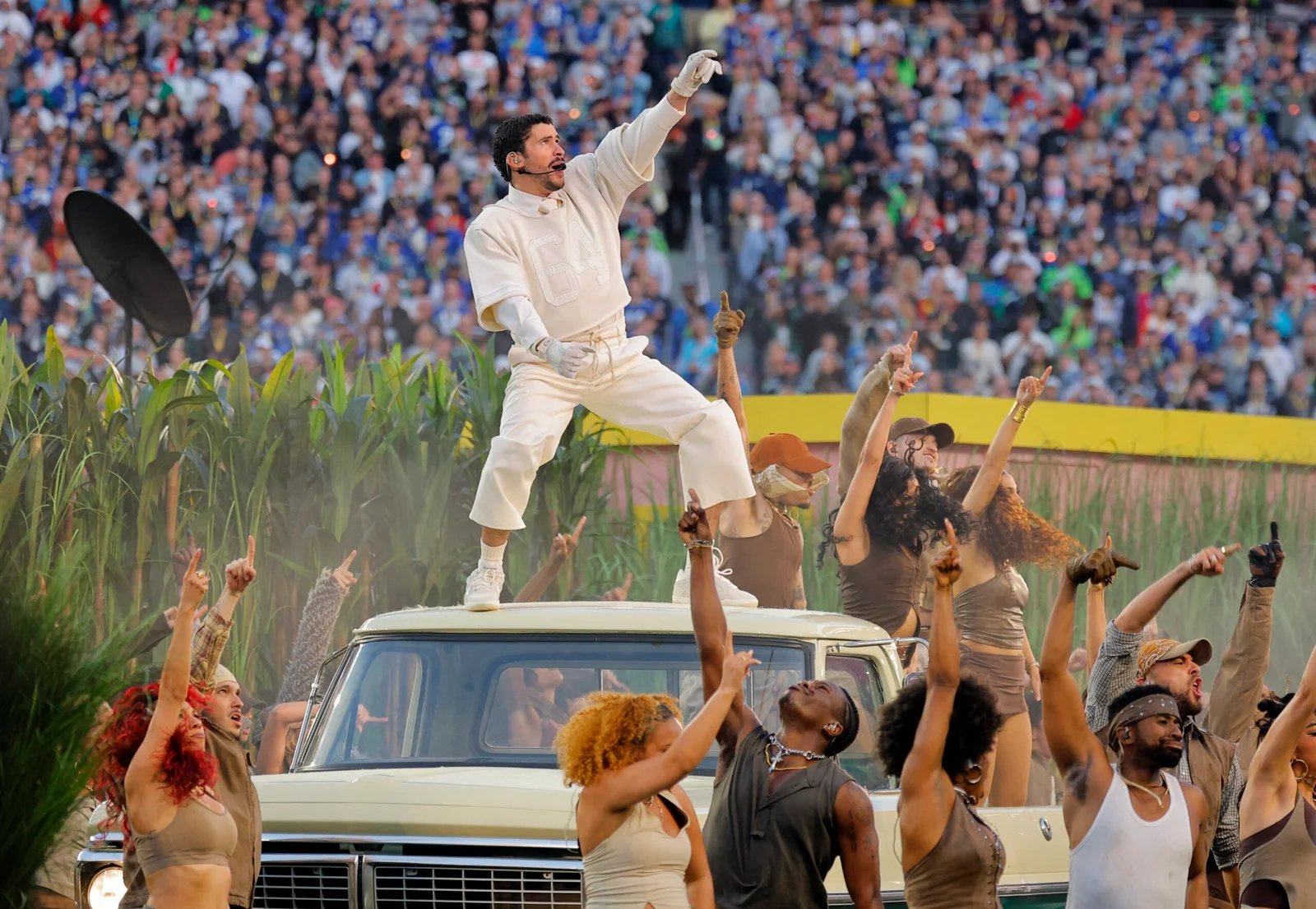 O cantor porto-riquenho Bad Bunny realizou uma apresentação