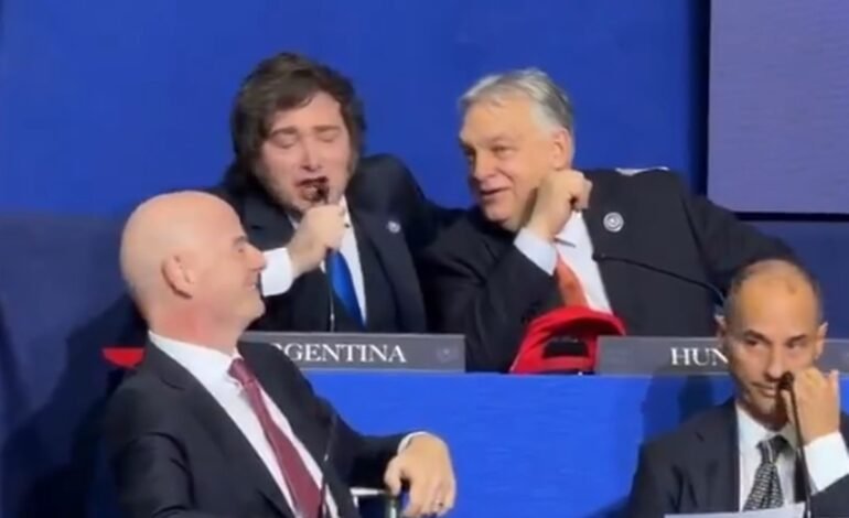 O presidente da Argentina, Javier Milei, foi registrado