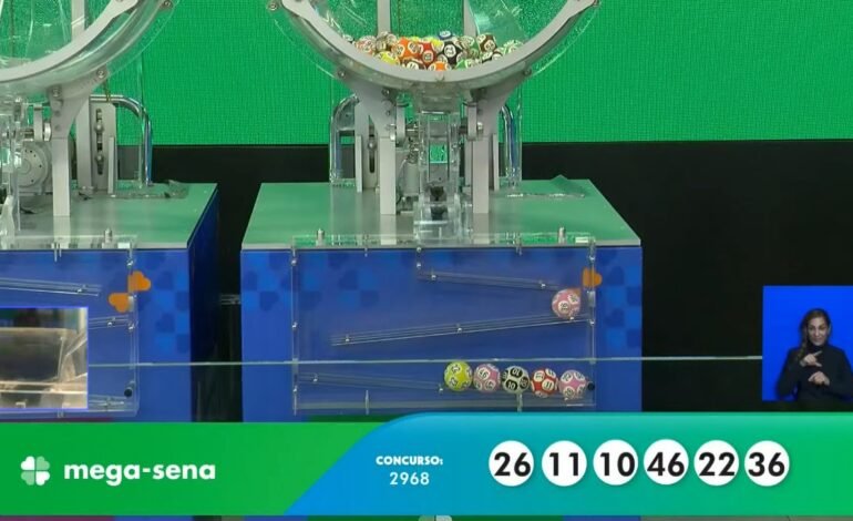 O sorteio do concurso 2.968 da Mega-Sena foi