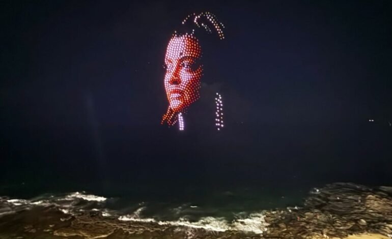 O rosto da cantora Preta Gil foi recriado no céu