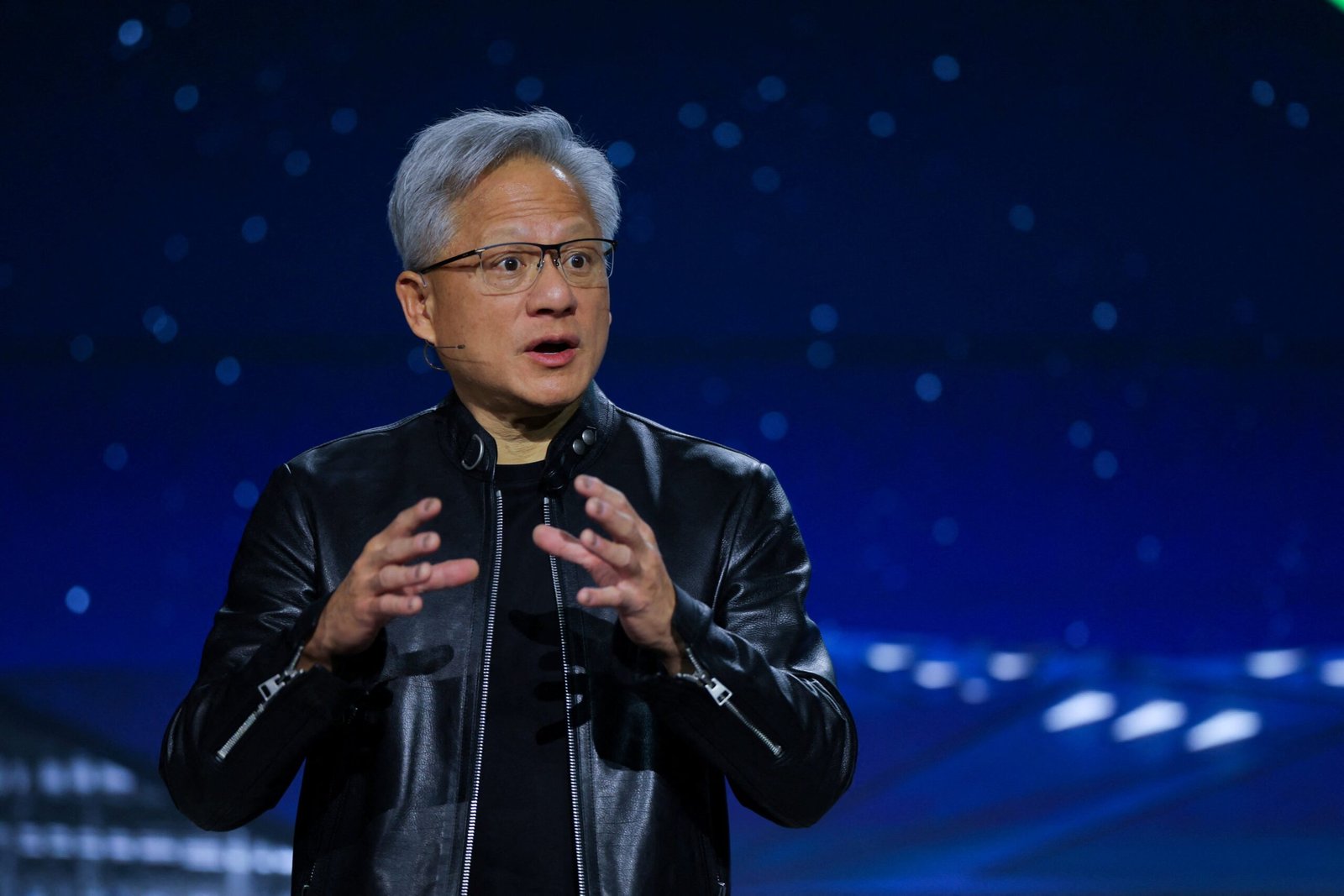 Jensen Huang, CEO da Nvidia, durante conferência da