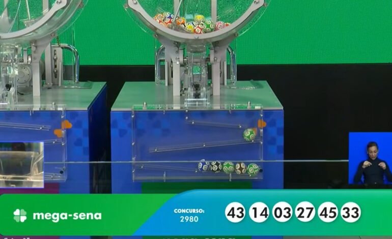 O sorteio do concurso 2.980 da Mega-Sena ocorreu