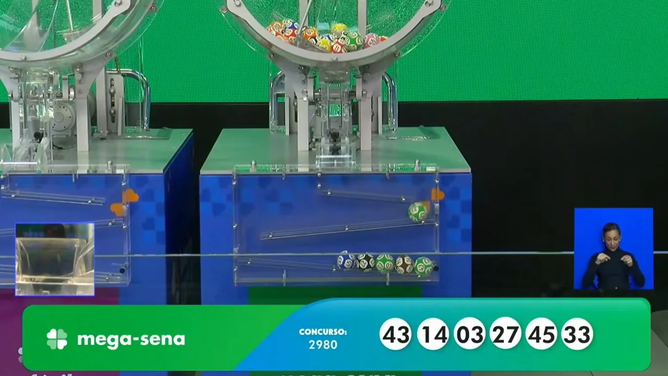 O sorteio do concurso 2.980 da Mega-Sena ocorreu