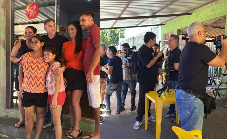 O apresentador Luciano Huck visitou a cidade de