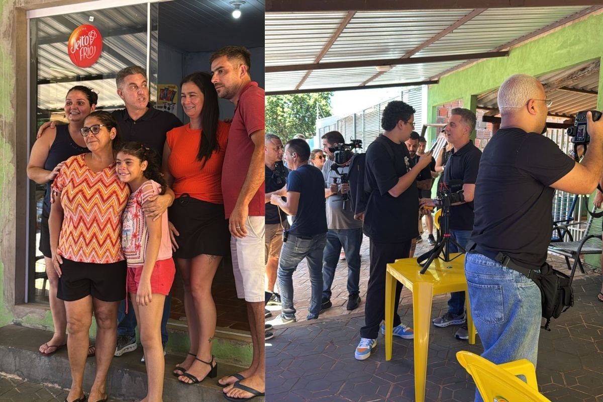 O apresentador Luciano Huck visitou a cidade de