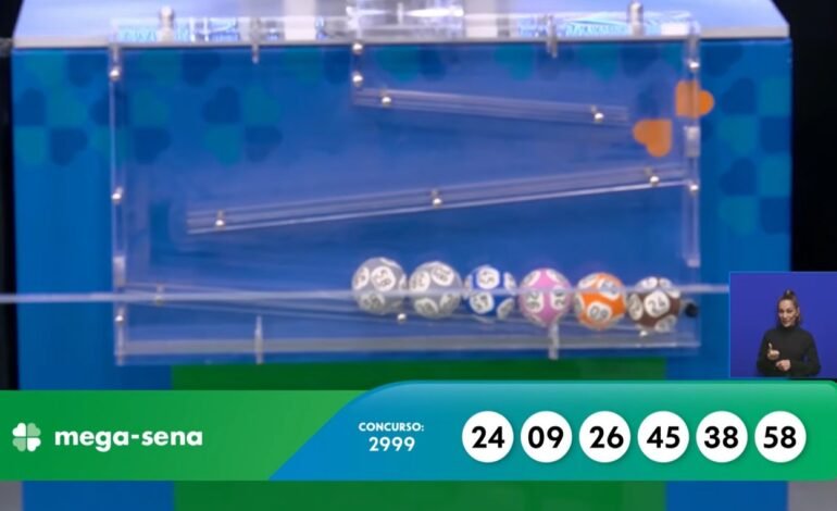 O sorteio do concurso 2.999 da Mega-Sena foi