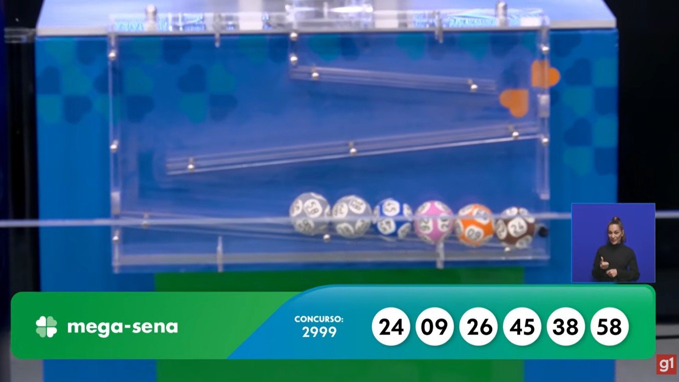 O sorteio do concurso 2.999 da Mega-Sena foi