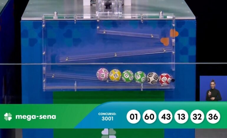 O sorteio do concurso 3.001 da Mega-Sena foi