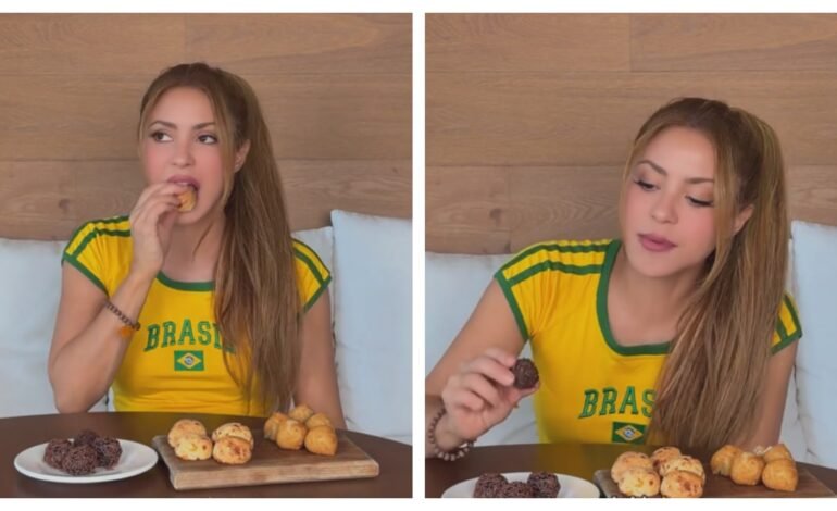 A cantora Shakira experimentou comidas típicas brasileiras n