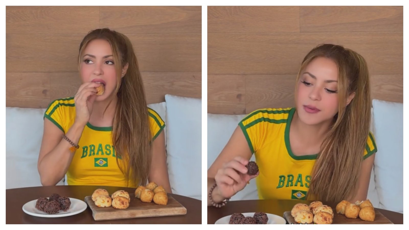 A cantora Shakira experimentou comidas típicas brasileiras n