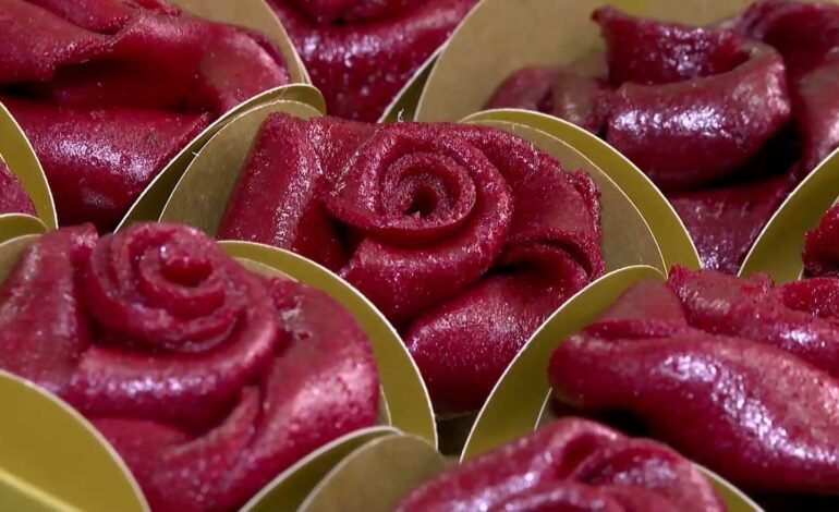 Frutas e legumes que seriam descartados viram couro