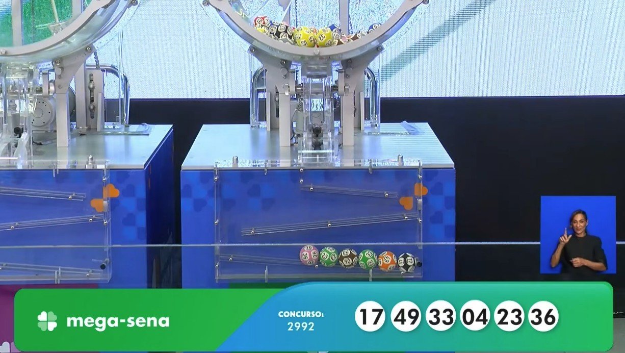 O sorteio do concurso 2.992 da Mega-Sena foi