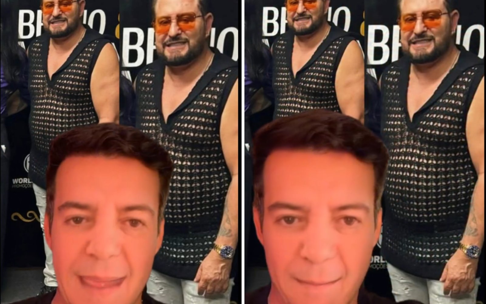 O cantor Marrone, da dupla Bruno & Marrone, chamou atenção