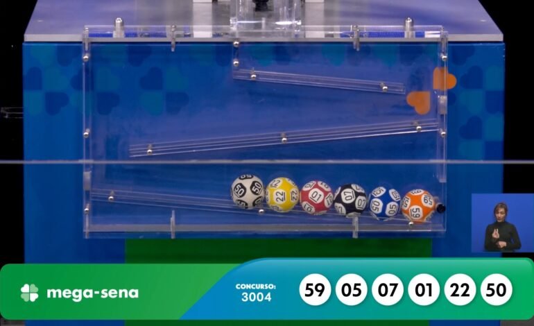 O sorteio do concurso 3.004 da Mega-Sena foi