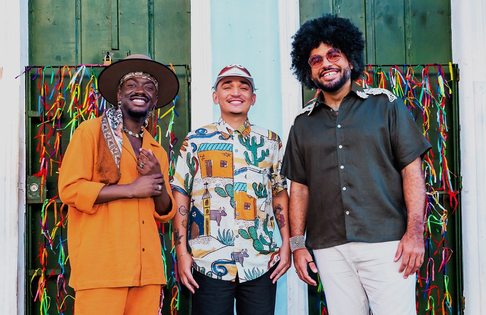 Jota.Pê (à esquerda), João Gomes (ao centro) e Mestrinho lan