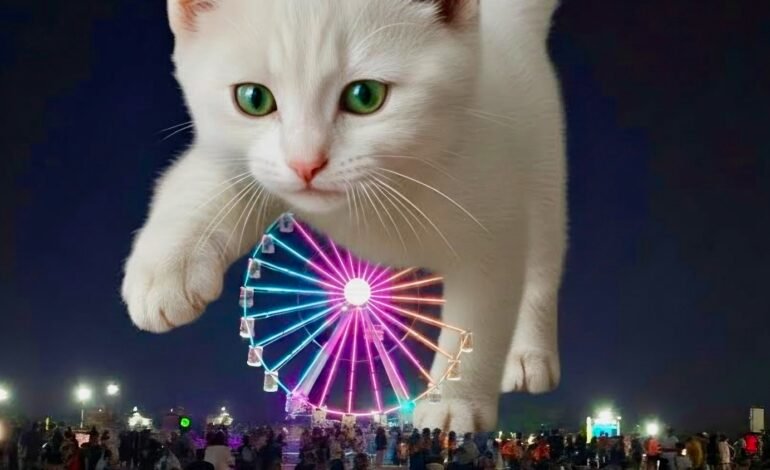 Foto editada com inteligência artificial mostra gato sobre